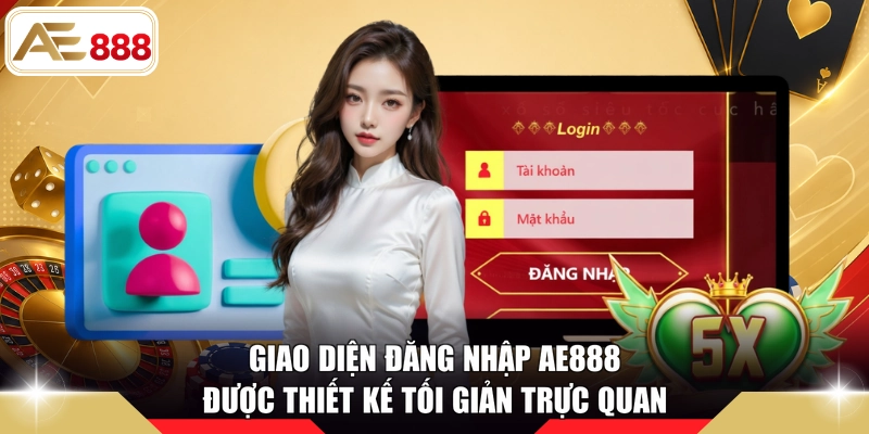 Giao diện đăng nhập AE888 được thiết kế tối giản trực quan